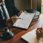 Legal advisor is explaining the law in the office
